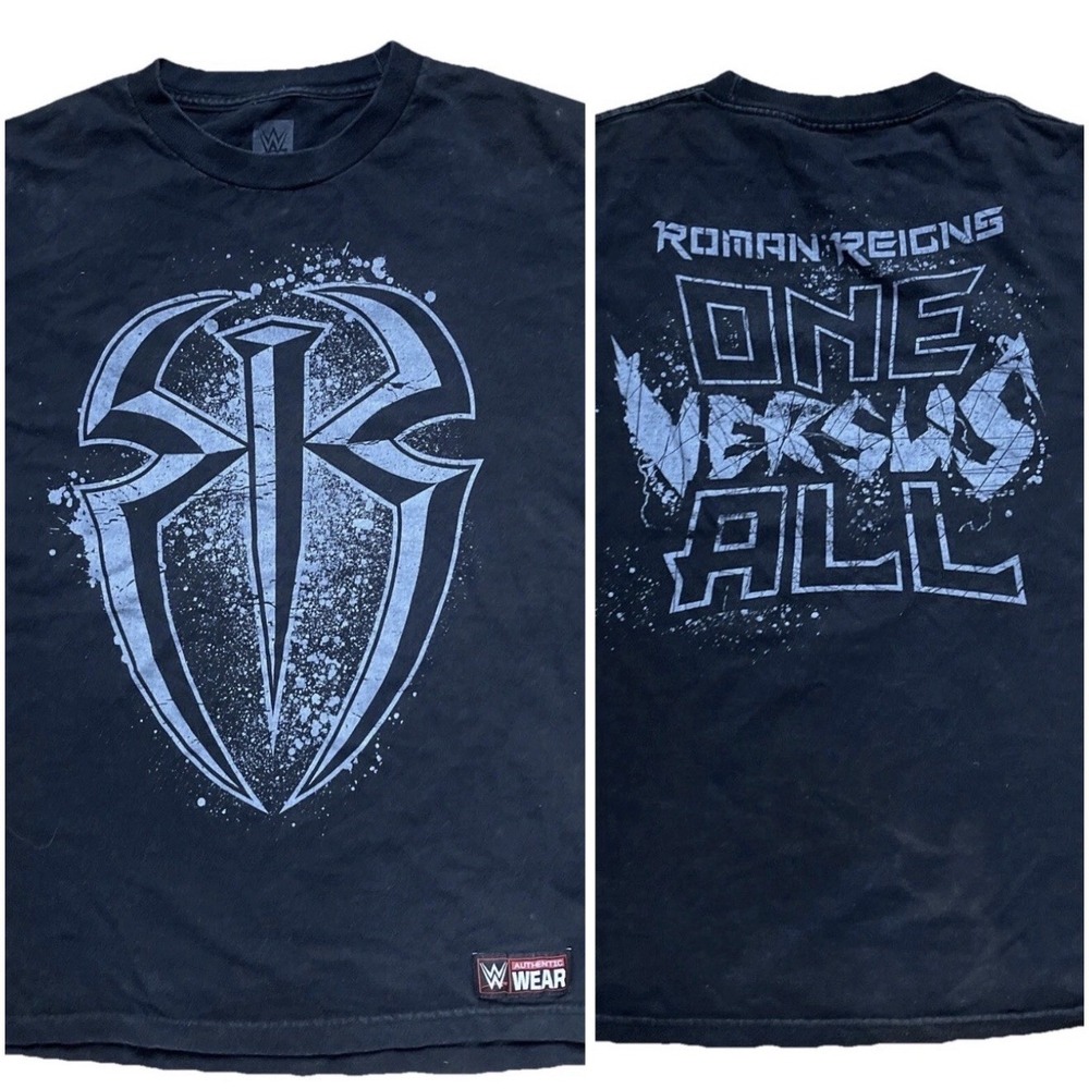 WWE Roman Reigns One Versus All Black Graphic T Shirt Adult M Mens Wrestling Tee